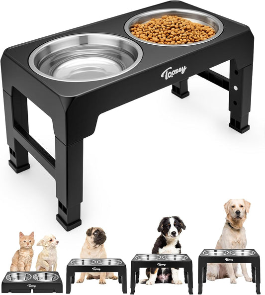 Elevate Your Pup's Dining Experience with the Stylish & Adjustable Raised Dog Bowl - Perfect for All Sizes!