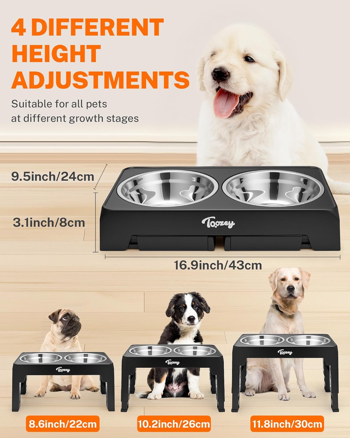 Elevate Your Pup's Dining Experience with the Stylish & Adjustable Raised Dog Bowl - Perfect for All Sizes!