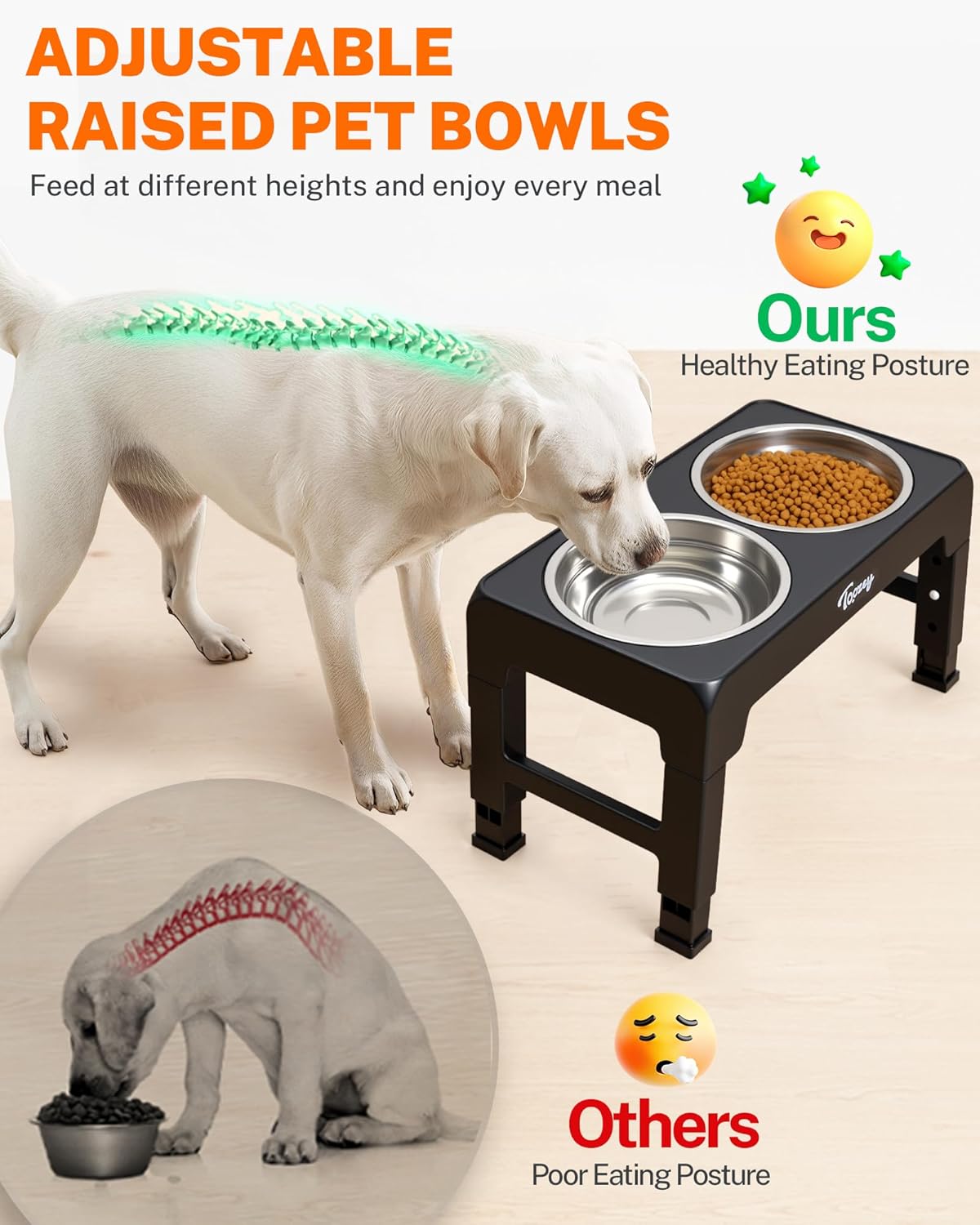 Elevate Your Pup's Dining Experience with the Stylish & Adjustable Raised Dog Bowl - Perfect for All Sizes!