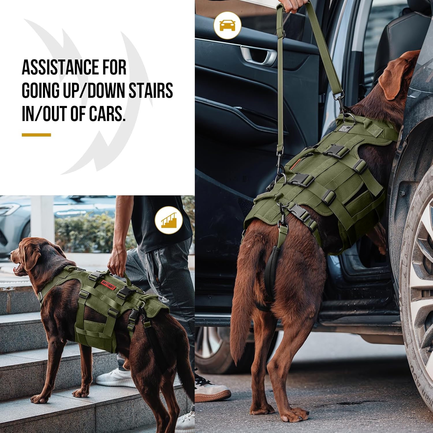 Boost Your Dog's Mobility with the Ultimate Lift Harness! Support for Large Dogs in Olive (XL) 🐾💚