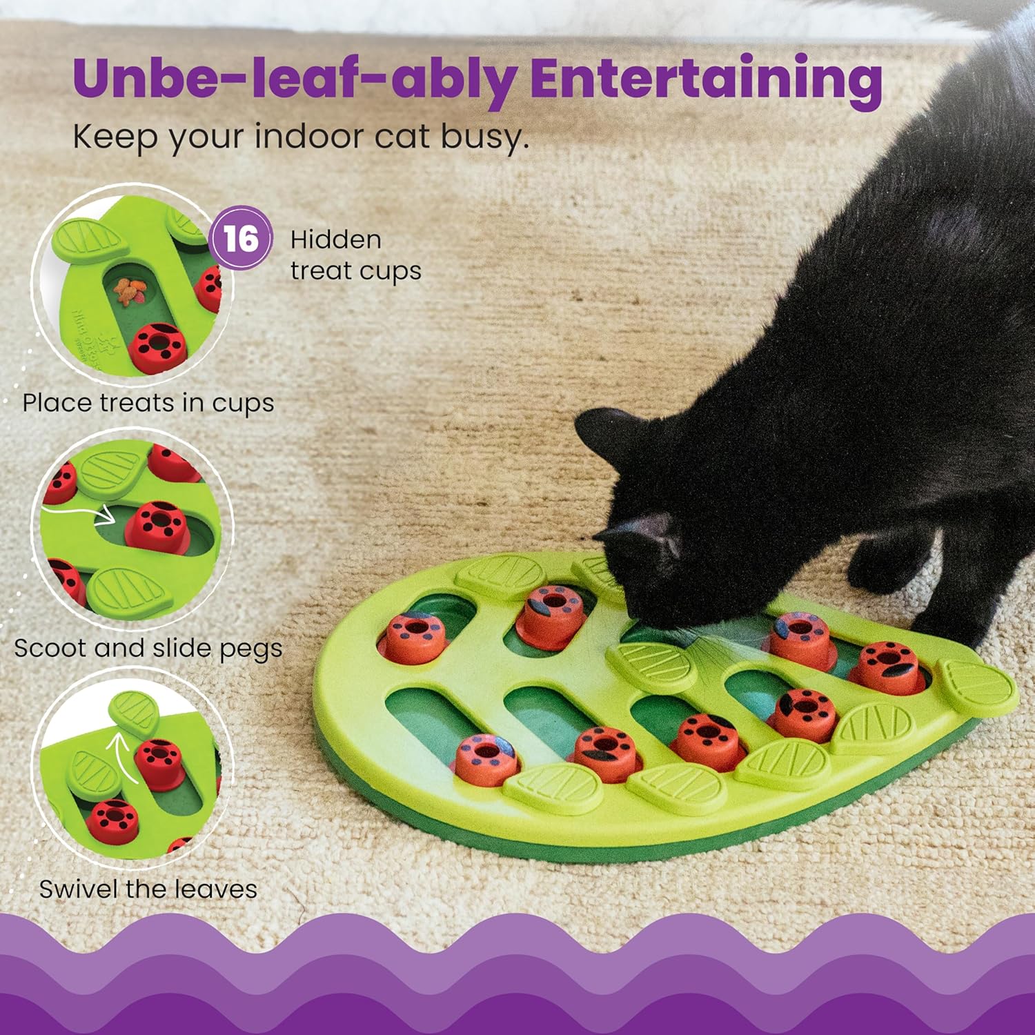 Transform Your Cat's Playtime with the Nina Ottosson Buggin' Out Interactive Treat Puzzle Toy!